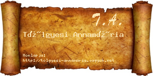 Tölgyesi Annamária névjegykártya