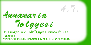 annamaria tolgyesi business card